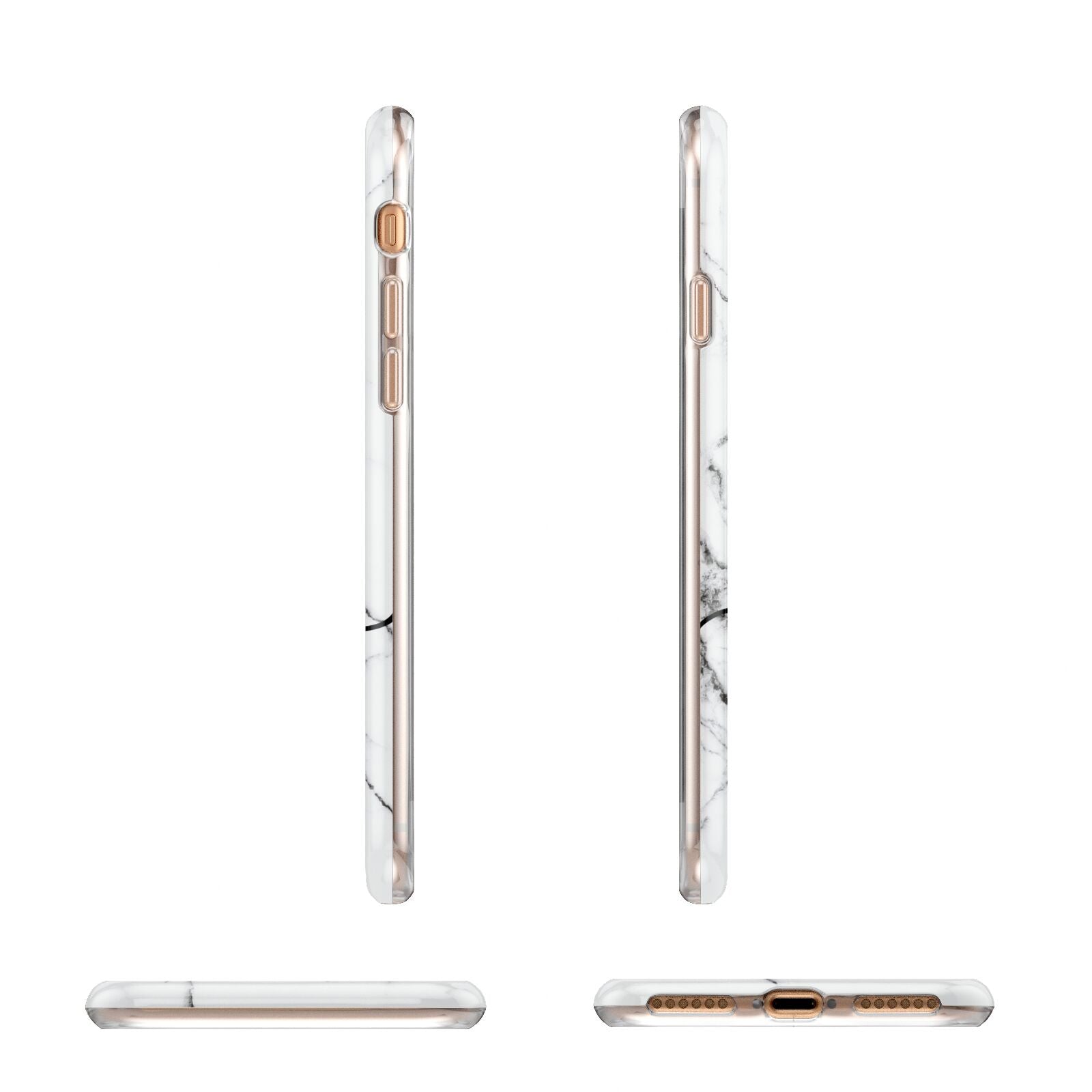 Personalised Black and White Marble with Handwriting Text Apple iPhone 7 8 3D Wrap Tough Case Alternative Image Angles