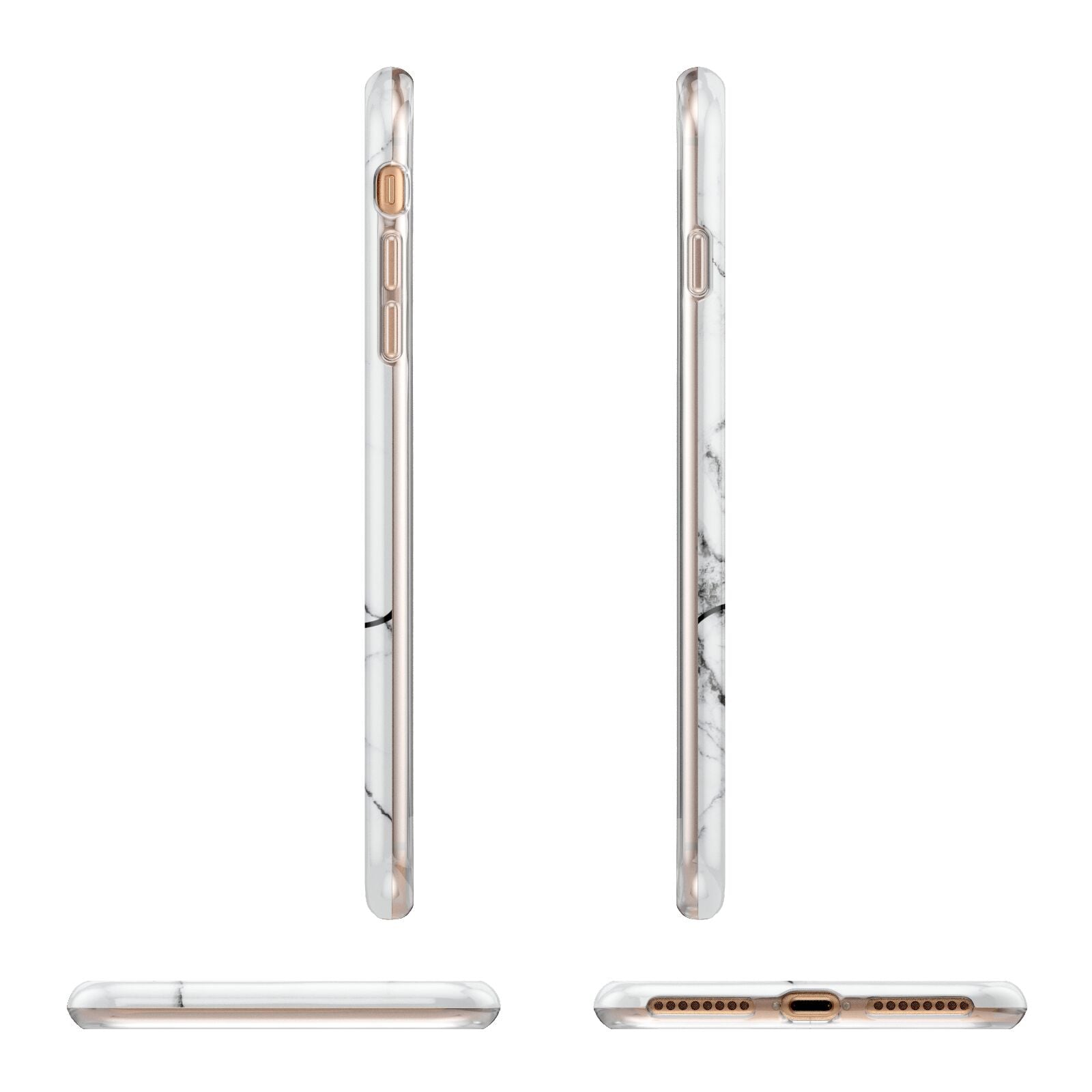 Personalised Black and White Marble with Handwriting Text Apple iPhone 7 8 Plus 3D Wrap Tough Case Alternative Image Angles