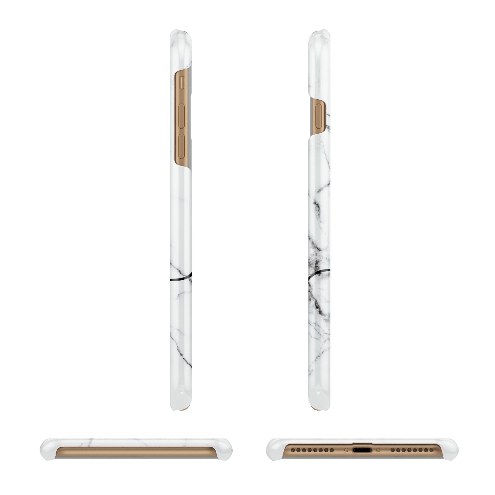 Personalised Black and White Marble with Handwriting Text Apple iPhone 7 Plus 3D Wrap Snap Case Angled Images