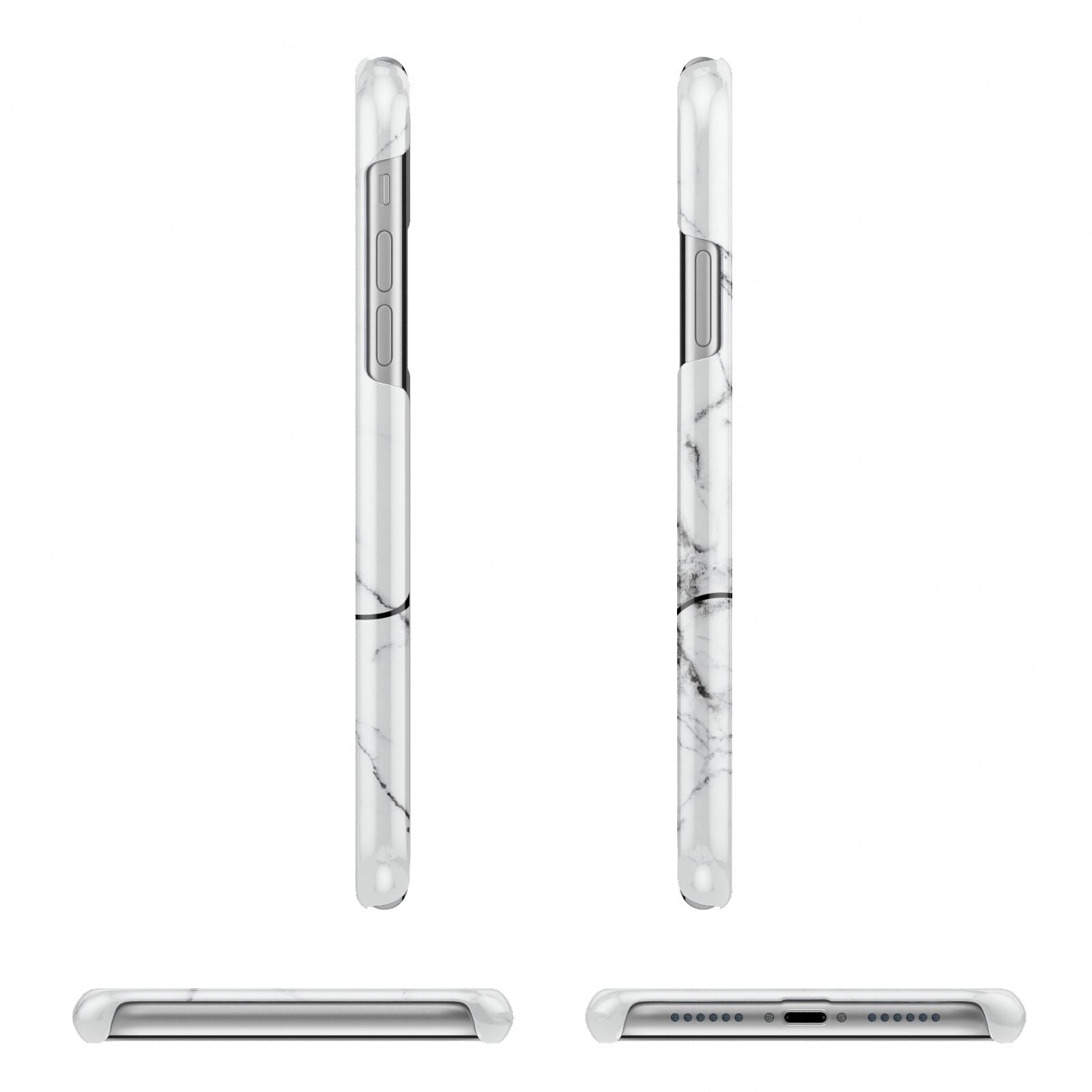 Personalised Black and White Marble with Handwriting Text Apple iPhone XR 3D Wrap Snap Case Angled Images on White Phone