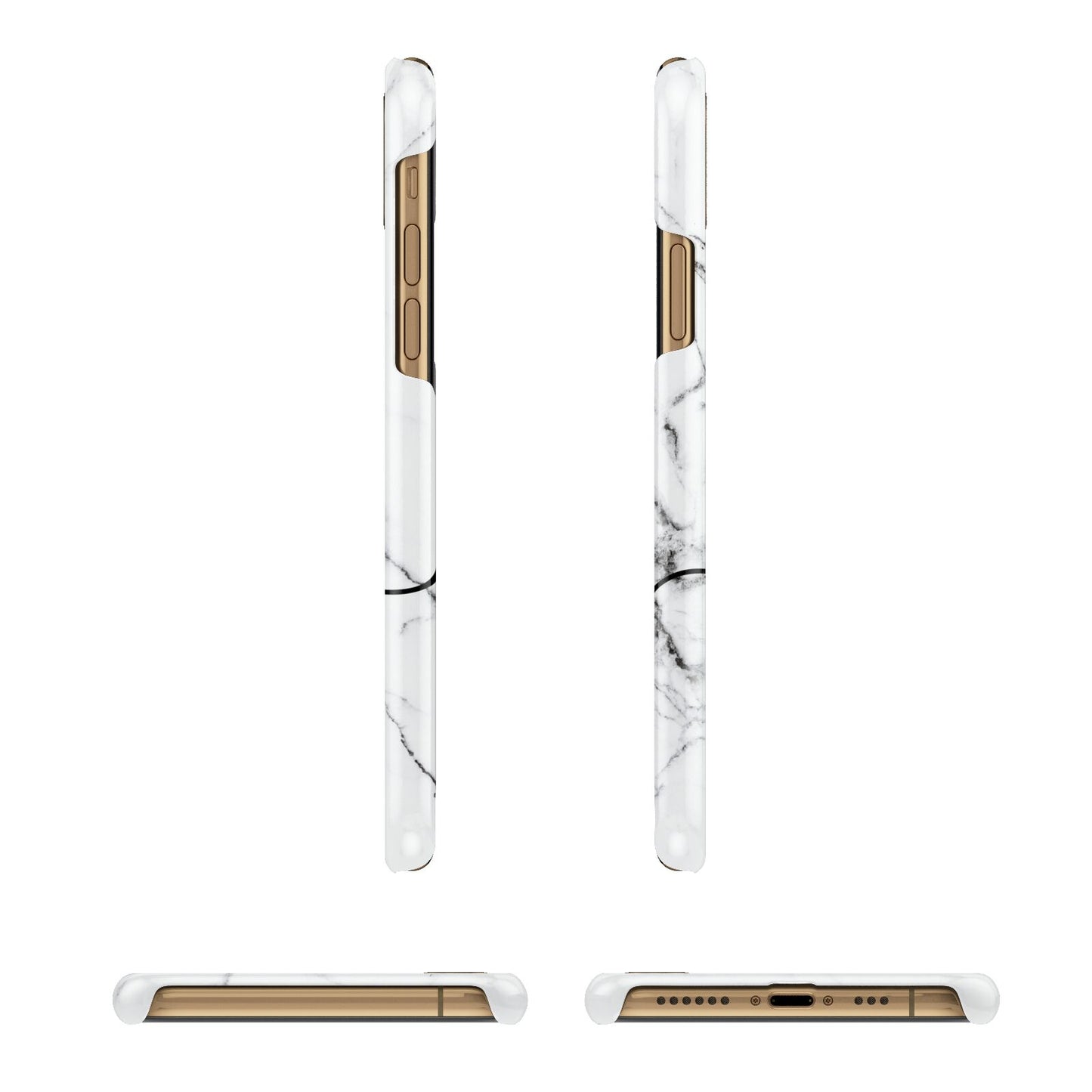 Personalised Black and White Marble with Handwriting Text Apple iPhone Xs 3D Wrap Snap Case Angled Images