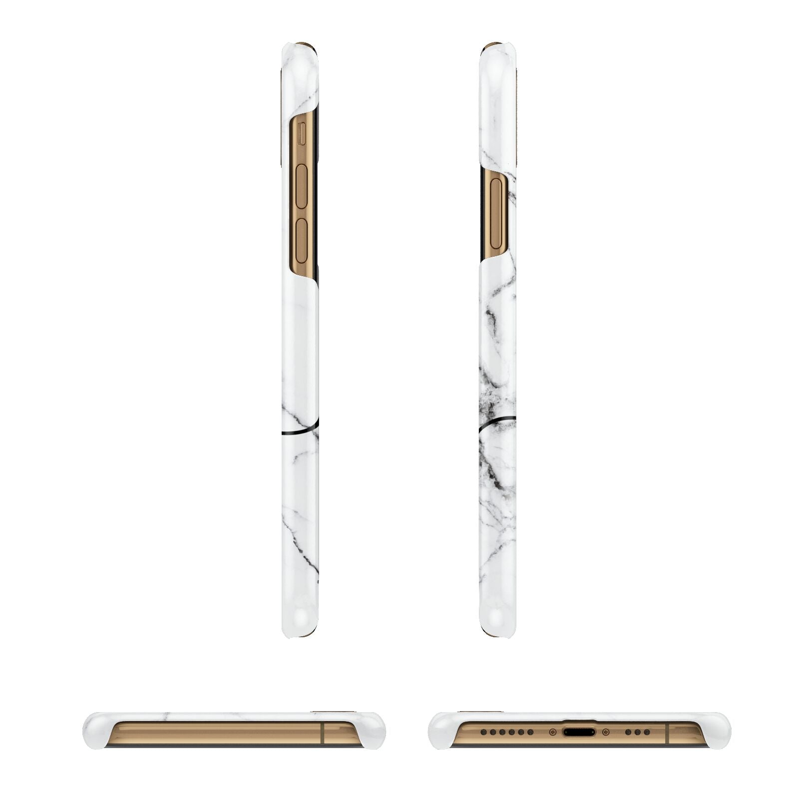 Personalised Black and White Marble with Handwriting Text Apple iPhone Xs 3D Wrap Snap Case Angled Images