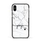 Personalised Black and White Marble with Handwriting Text Apple iPhone Xs Impact Case Black Edge on Black Phone