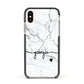 Personalised Black and White Marble with Handwriting Text Apple iPhone Xs Impact Case Black Edge on Gold Phone