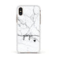 Personalised Black and White Marble with Handwriting Text Apple iPhone Xs Impact Case White Edge on Gold Phone