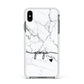 Personalised Black and White Marble with Handwriting Text Apple iPhone Xs Max Impact Case White Edge on Black Phone