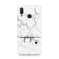 Personalised Black and White Marble with Handwriting Text Huawei Nova 3 Phone Case