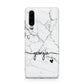 Personalised Black and White Marble with Handwriting Text Huawei P30 Phone Case