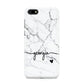 Personalised Black and White Marble with Handwriting Text Huawei Y5 Prime 2018 Phone Case