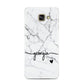 Personalised Black and White Marble with Handwriting Text Samsung Galaxy A3 2016 Case on gold phone
