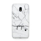 Personalised Black and White Marble with Handwriting Text Samsung Galaxy J3 2017 Case