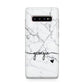 Personalised Black and White Marble with Handwriting Text Samsung Galaxy S10 Plus Case