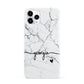 Personalised Black and White Marble with Handwriting Text iPhone 11 Pro 3D Snap Case