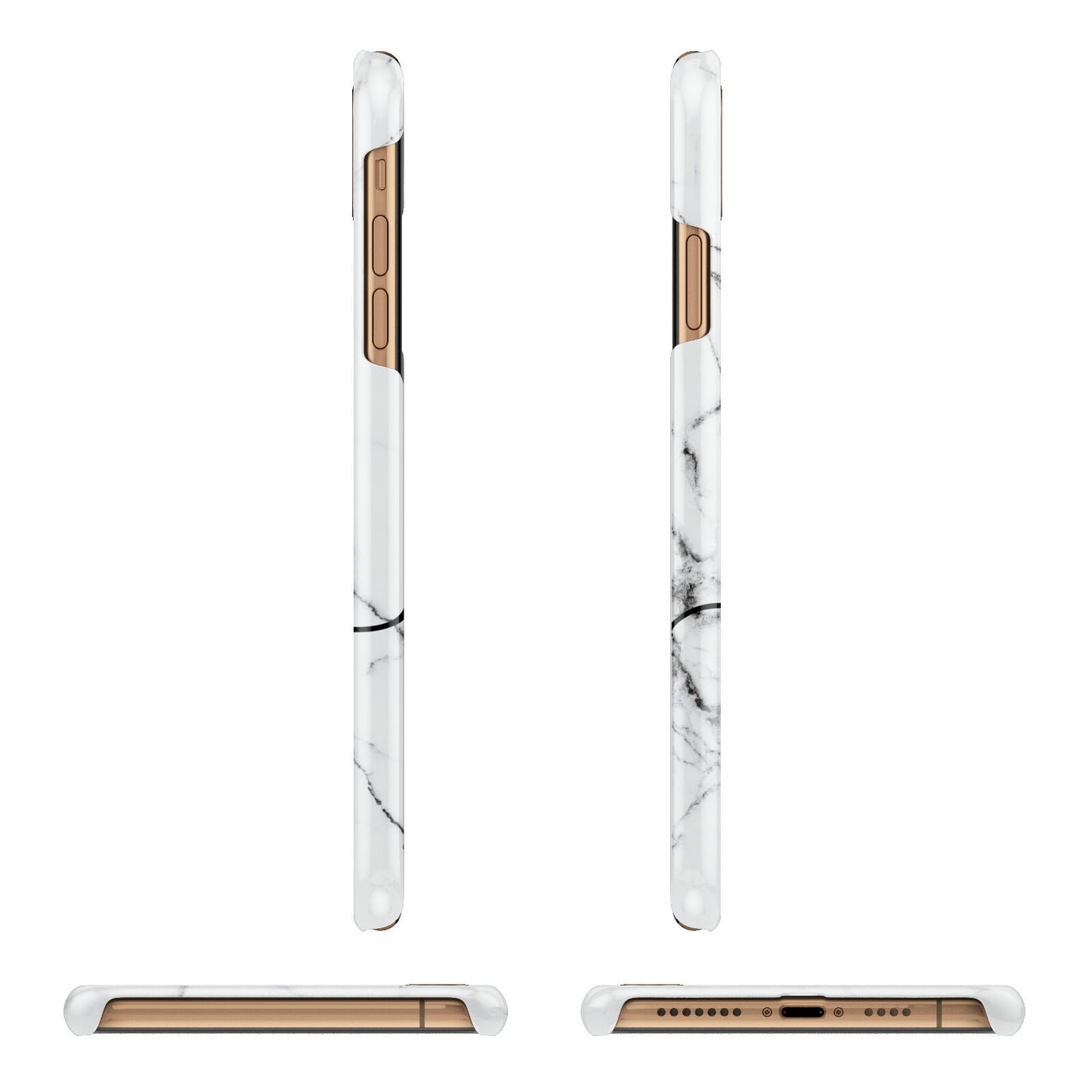 Personalised Black and White Marble with Handwriting Text iPhone 11 Pro Max 3D Snap Case Angle Images