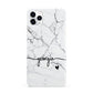 Personalised Black and White Marble with Handwriting Text iPhone 11 Pro Max 3D Snap Case