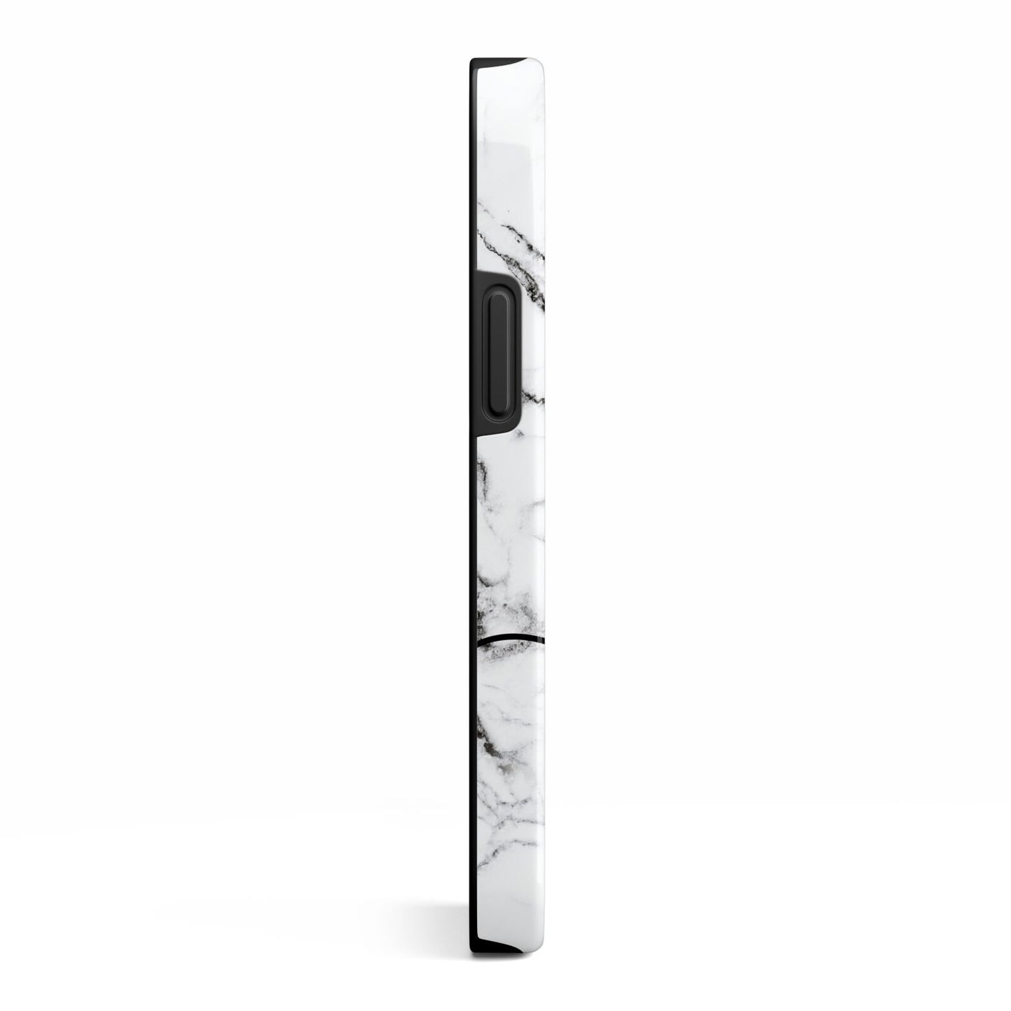 Personalised Black and White Marble with Handwriting Text iPhone 13 Mini Side Image 3D Tough Case