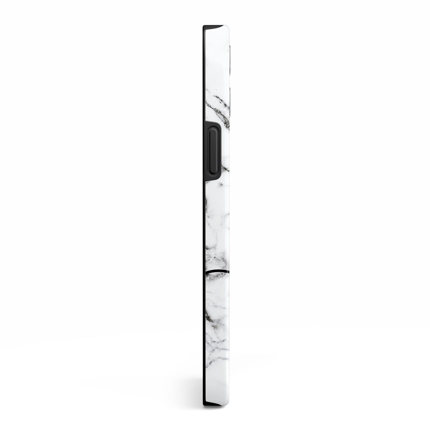 Personalised Black and White Marble with Handwriting Text iPhone 13 Pro Max Side Image 3D Tough Case