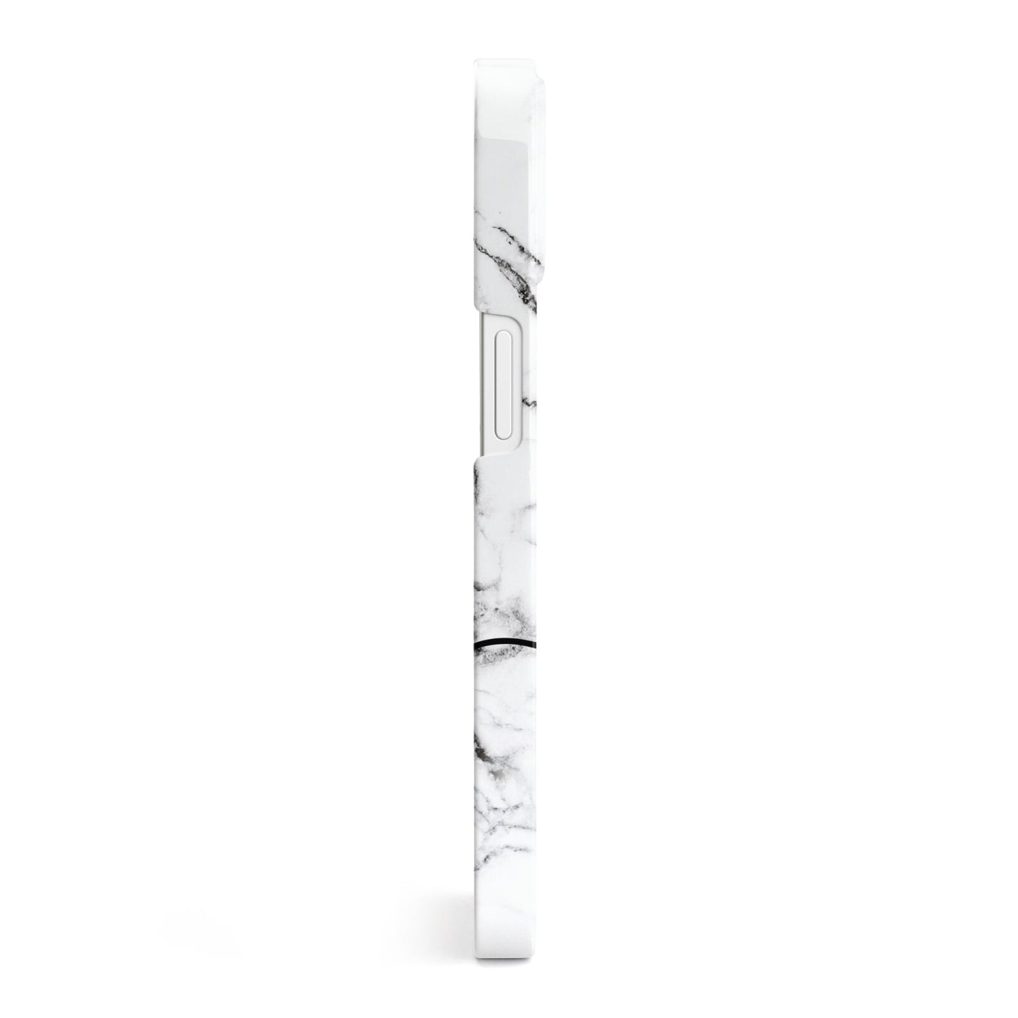 Personalised Black and White Marble with Handwriting Text iPhone 13 Side Image 3D Snap Case