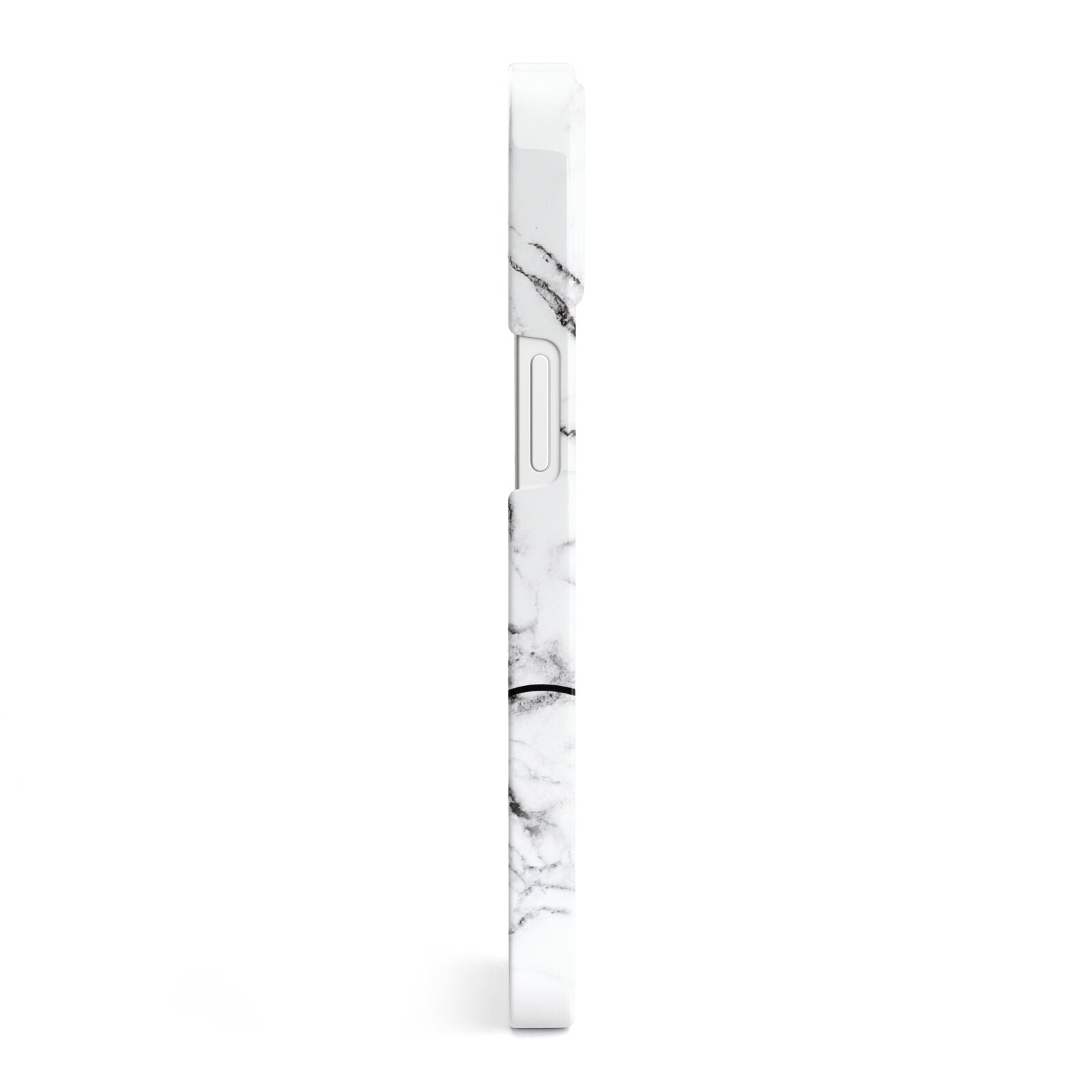 Personalised Black and White Marble with Handwriting Text iPhone 13 Side Image 3D Snap Case