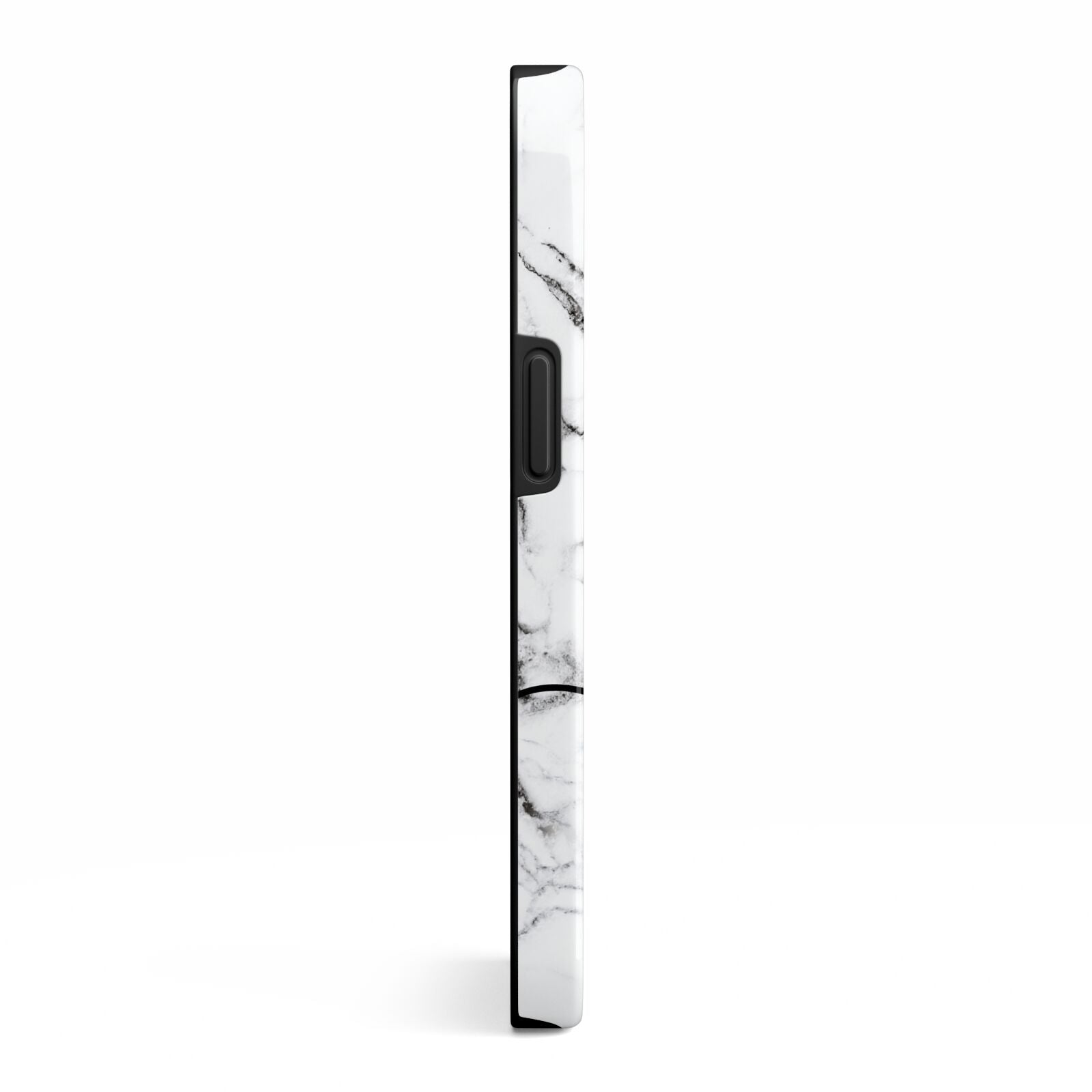 Personalised Black and White Marble with Handwriting Text iPhone 13 Side Image 3D Tough Case