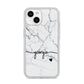 Personalised Black and White Marble with Handwriting Text iPhone 14 Glitter Tough Case Starlight