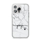 Personalised Black and White Marble with Handwriting Text iPhone 14 Pro Max Clear Tough Case Silver