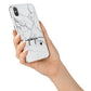 Personalised Black and White Marble with Handwriting Text iPhone X Bumper Case on Silver iPhone Alternative Image 2