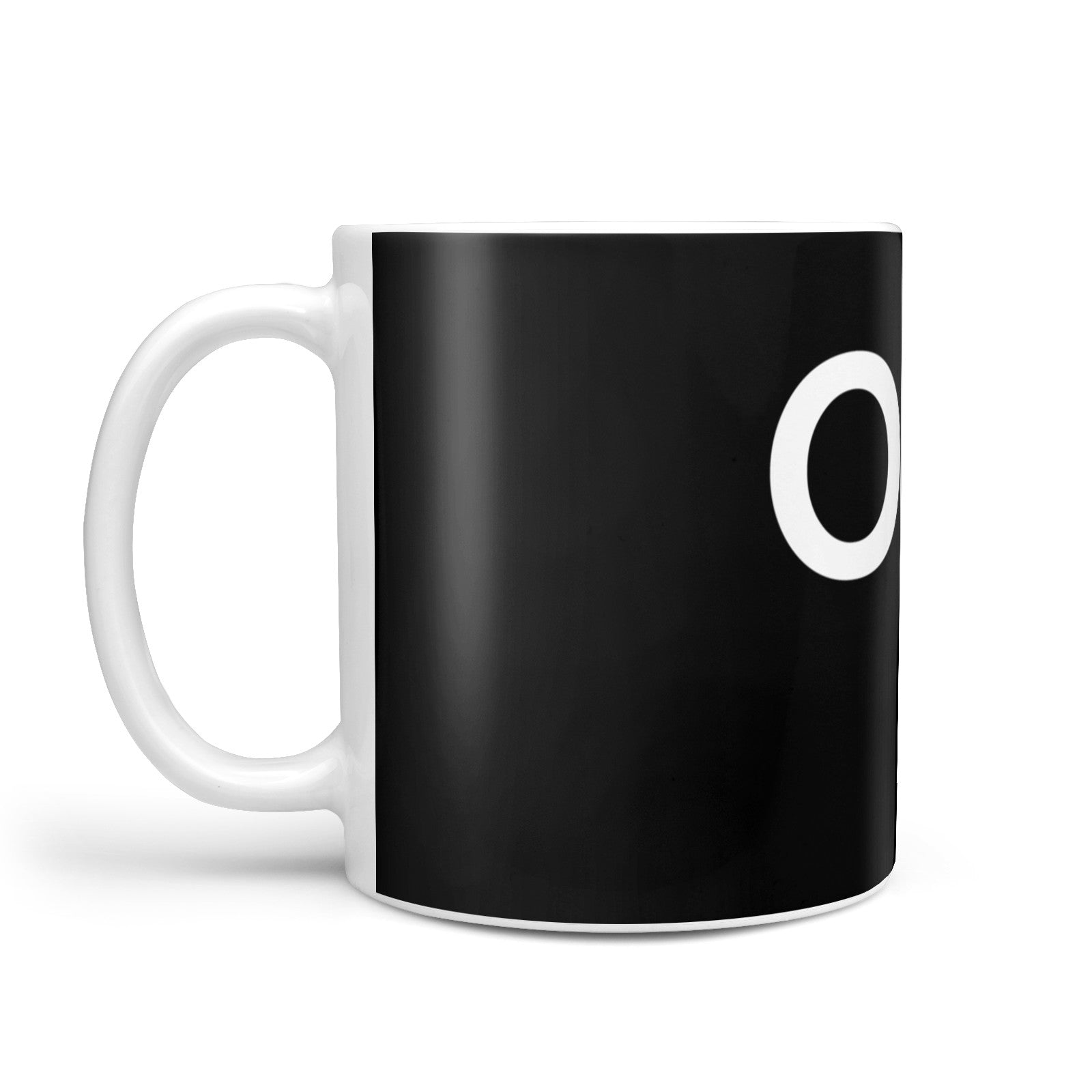 Personalised Black with Initials 10oz Mug Alternative Image 1