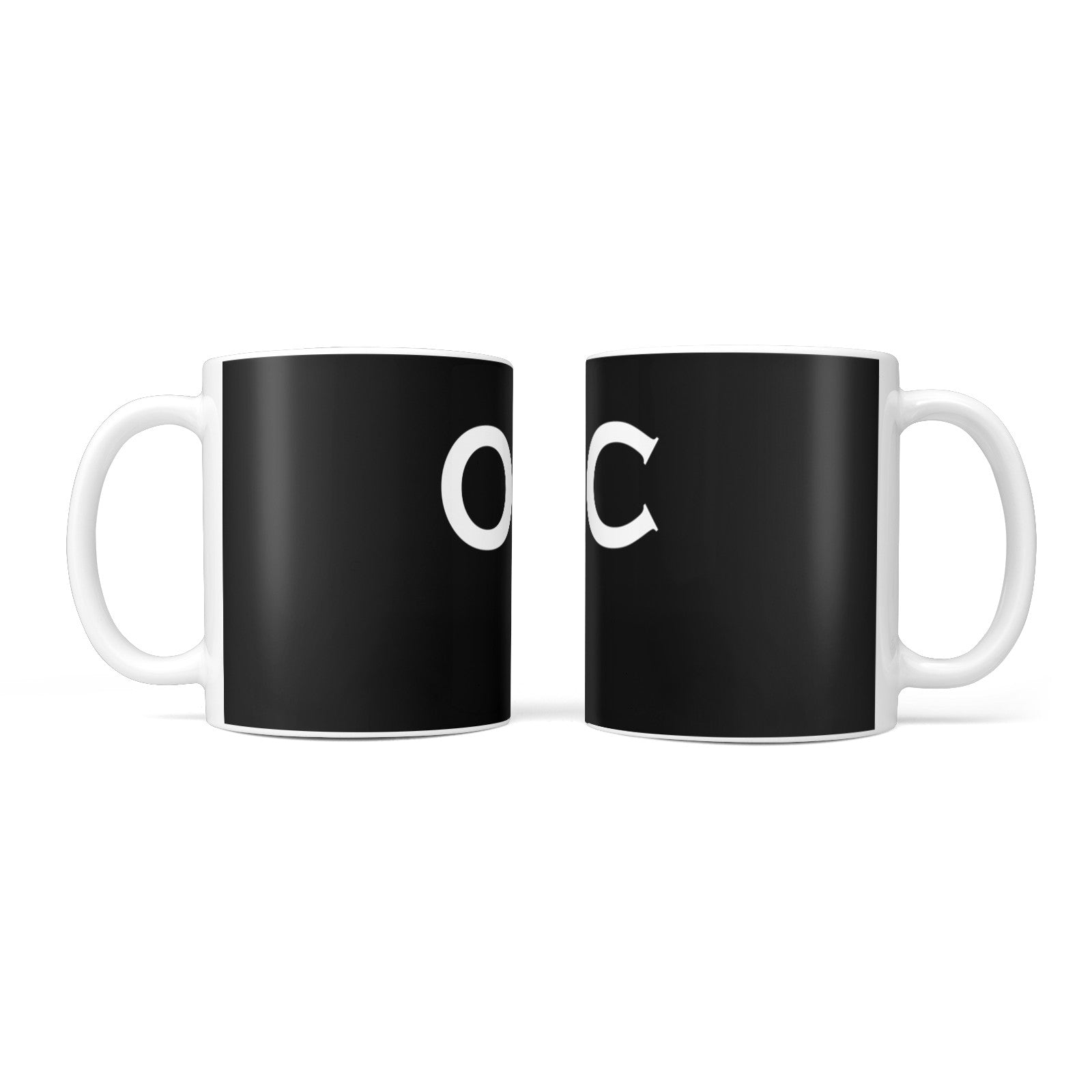 Personalised Black with Initials 10oz Mug Alternative Image 3