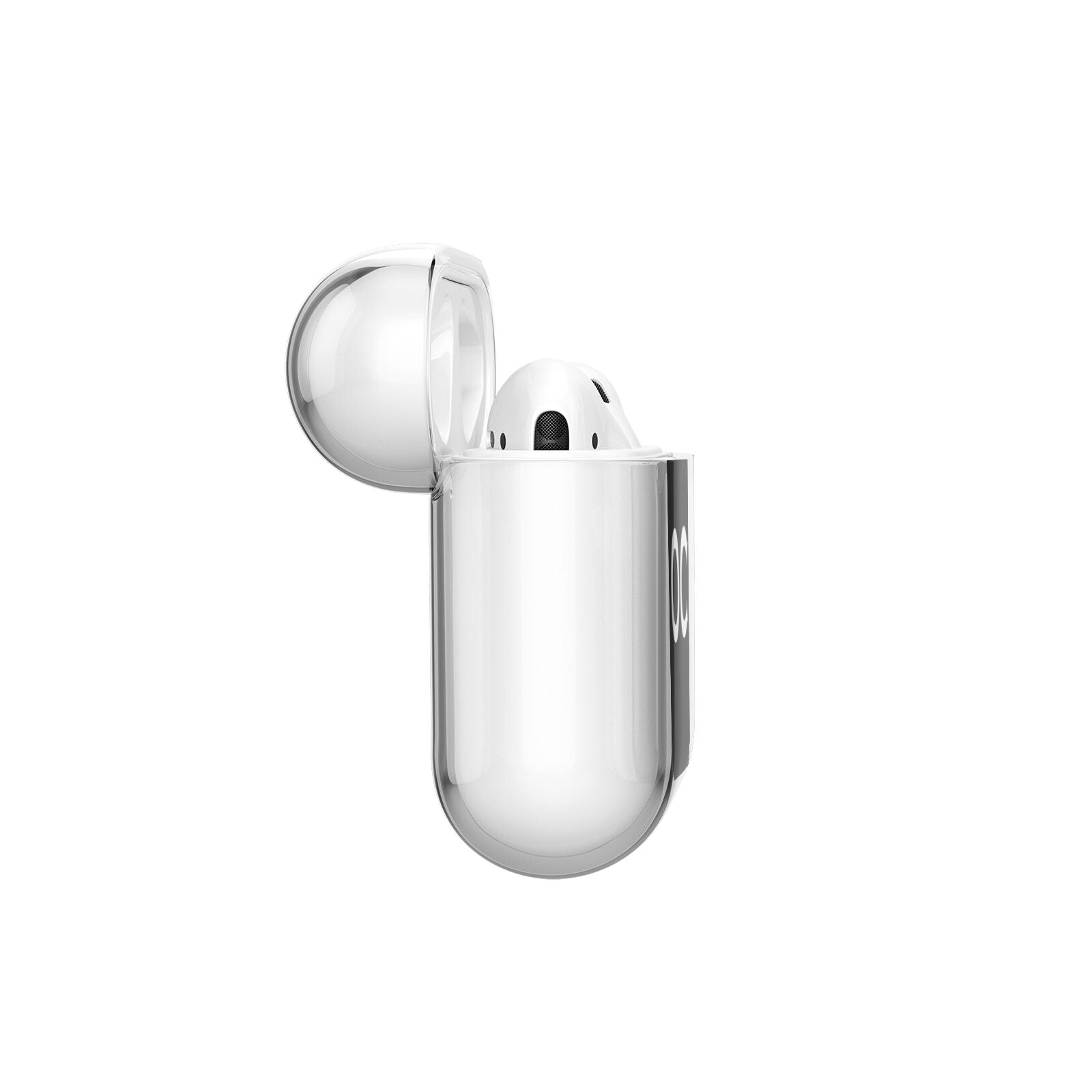 Personalised Black with Initials AirPods Case Side Angle