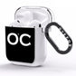 Personalised Black with Initials AirPods Clear Case Side Image