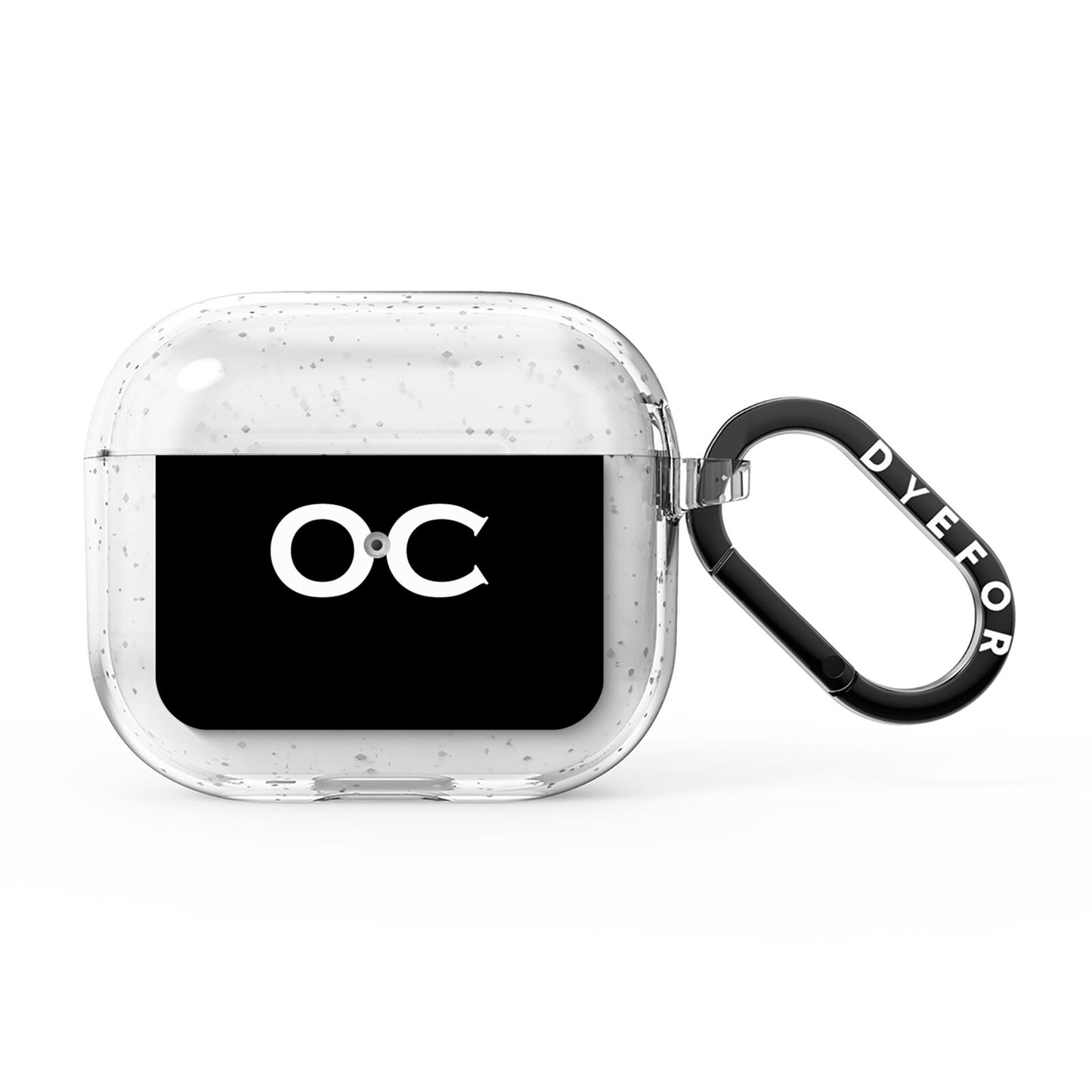 Personalised Black with Initials AirPods Glitter Case 3rd Gen