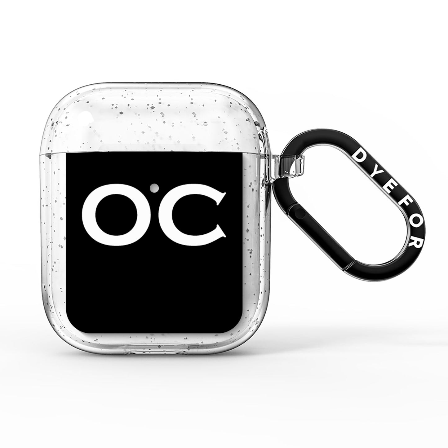 Personalised Black with Initials AirPods Glitter Case