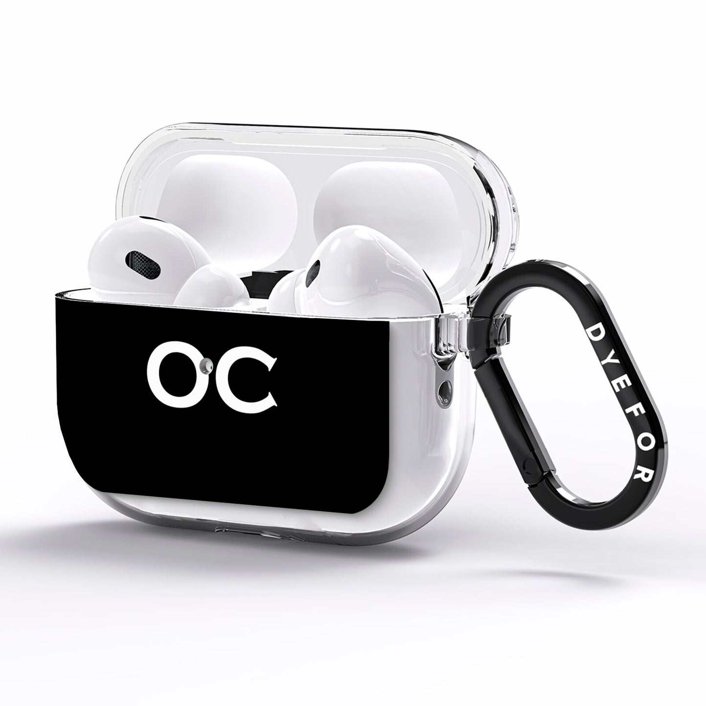 Personalised Black with Initials AirPods Pro Clear Case Side Image