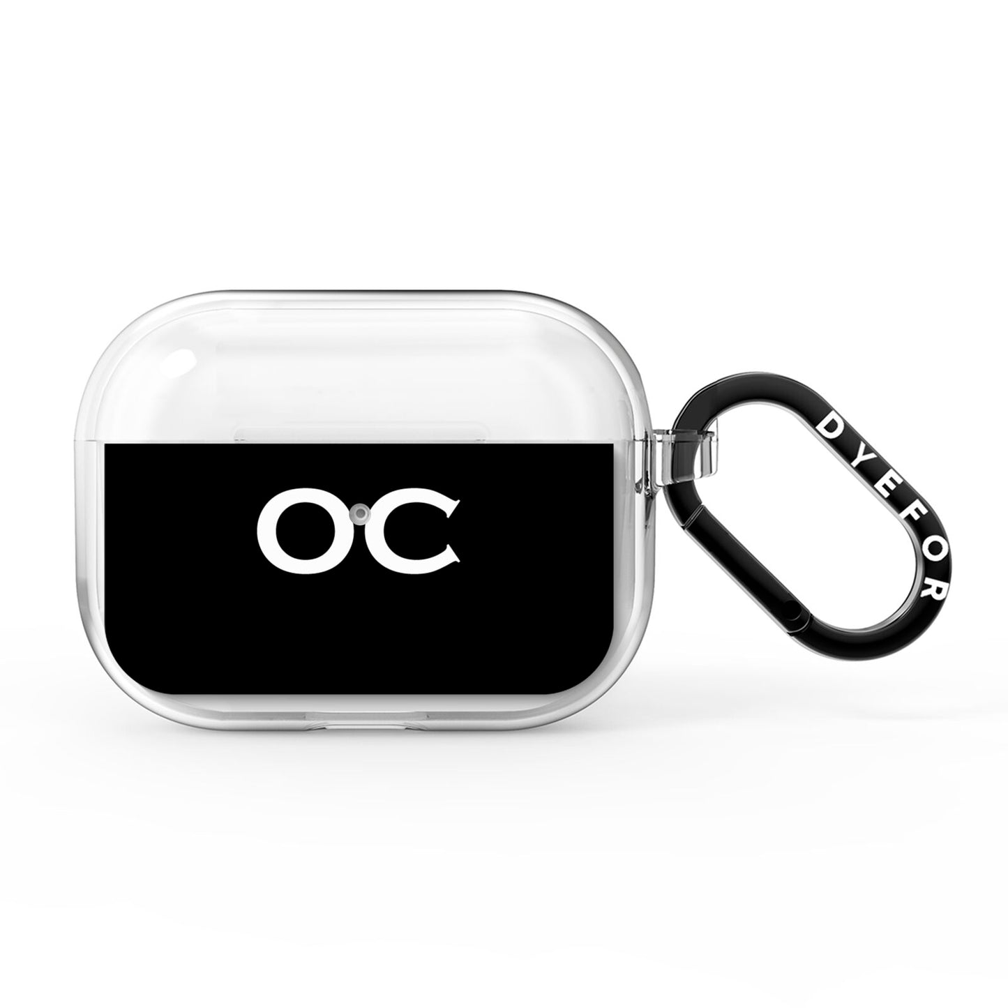 Personalised Black with Initials AirPods Pro Clear Case