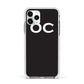 Personalised Black with Initials Apple iPhone 11 Pro in Silver with White Impact Case