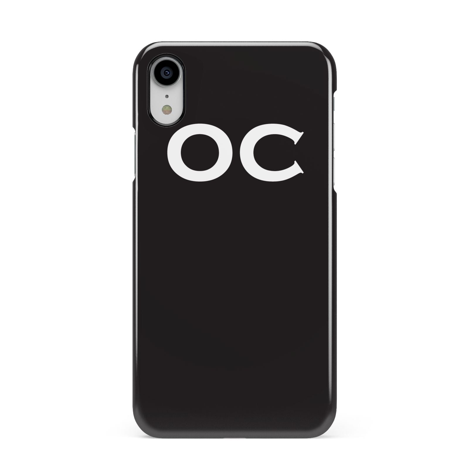 Personalised Black with Initials Apple iPhone XR White 3D Snap Case