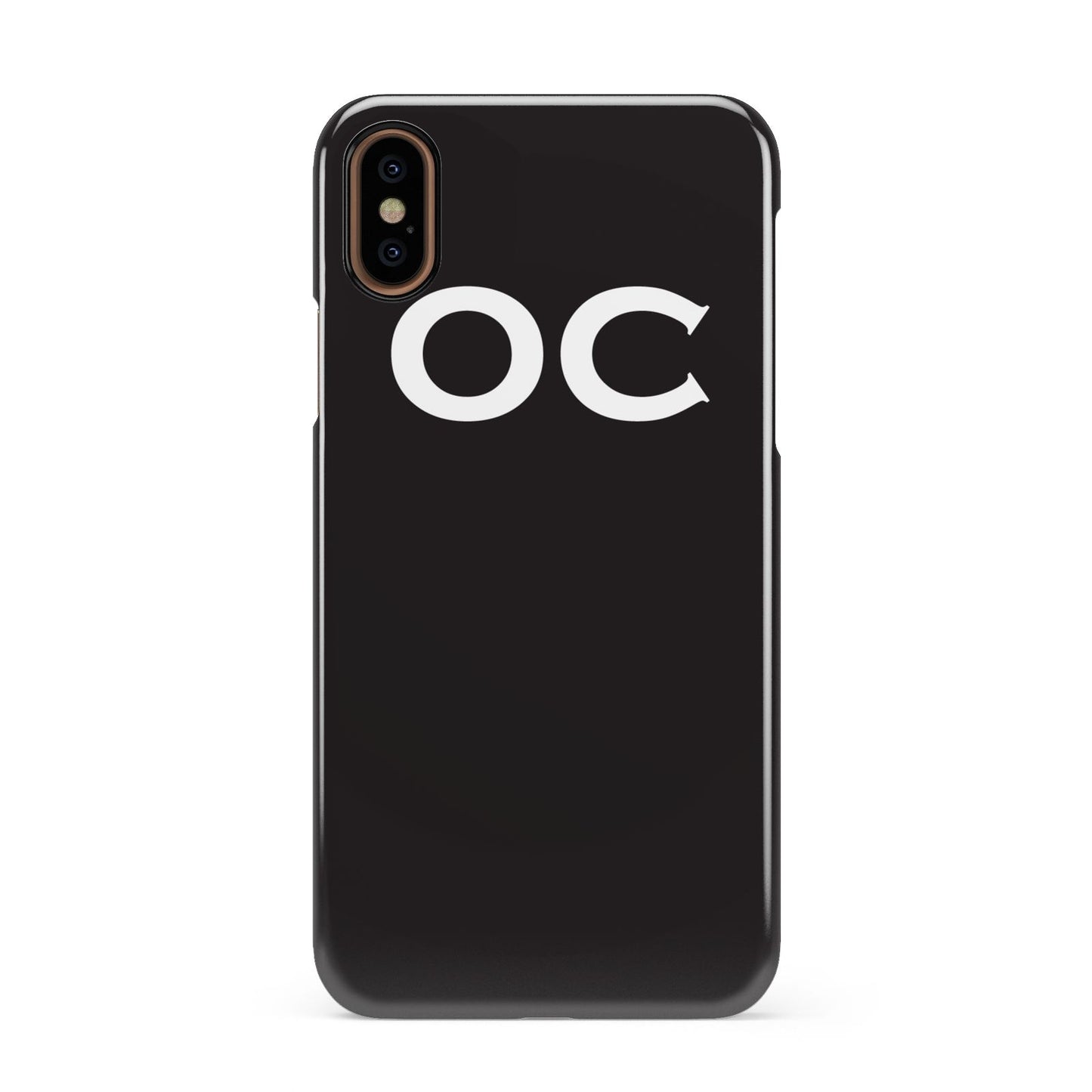 Personalised Black with Initials Apple iPhone XS 3D Snap Case