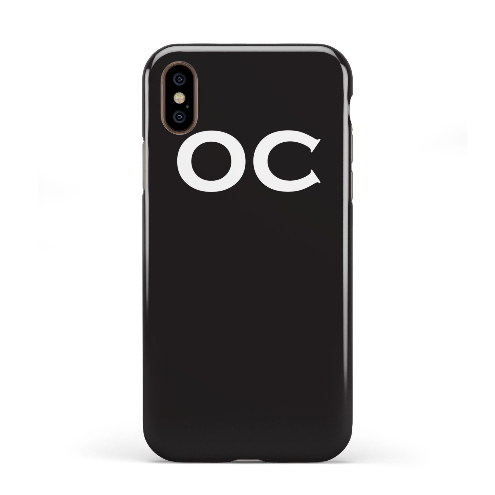 Personalised Black with Initials Apple iPhone XS 3D Tough