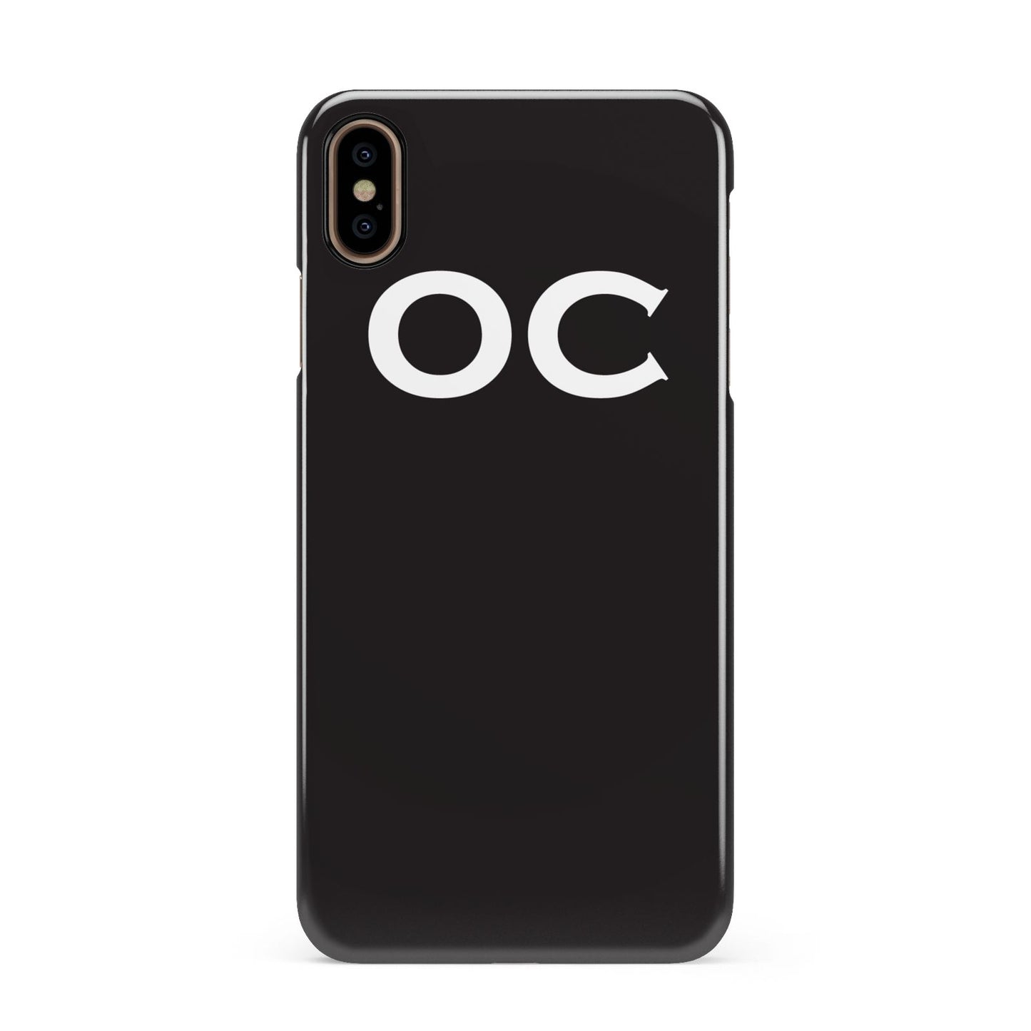 Personalised Black with Initials Apple iPhone Xs Max 3D Snap Case