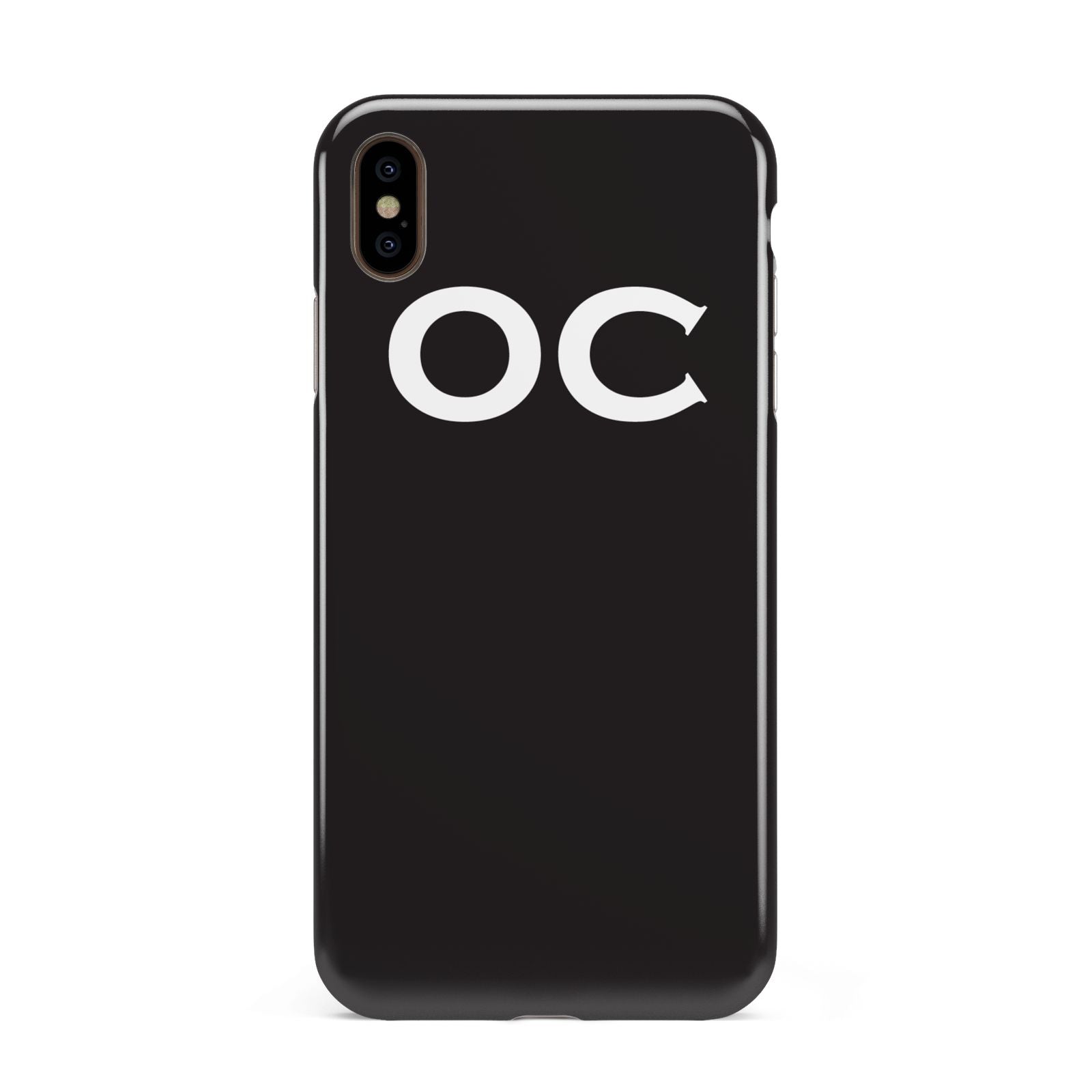 Personalised Black with Initials Apple iPhone Xs Max 3D Tough Case