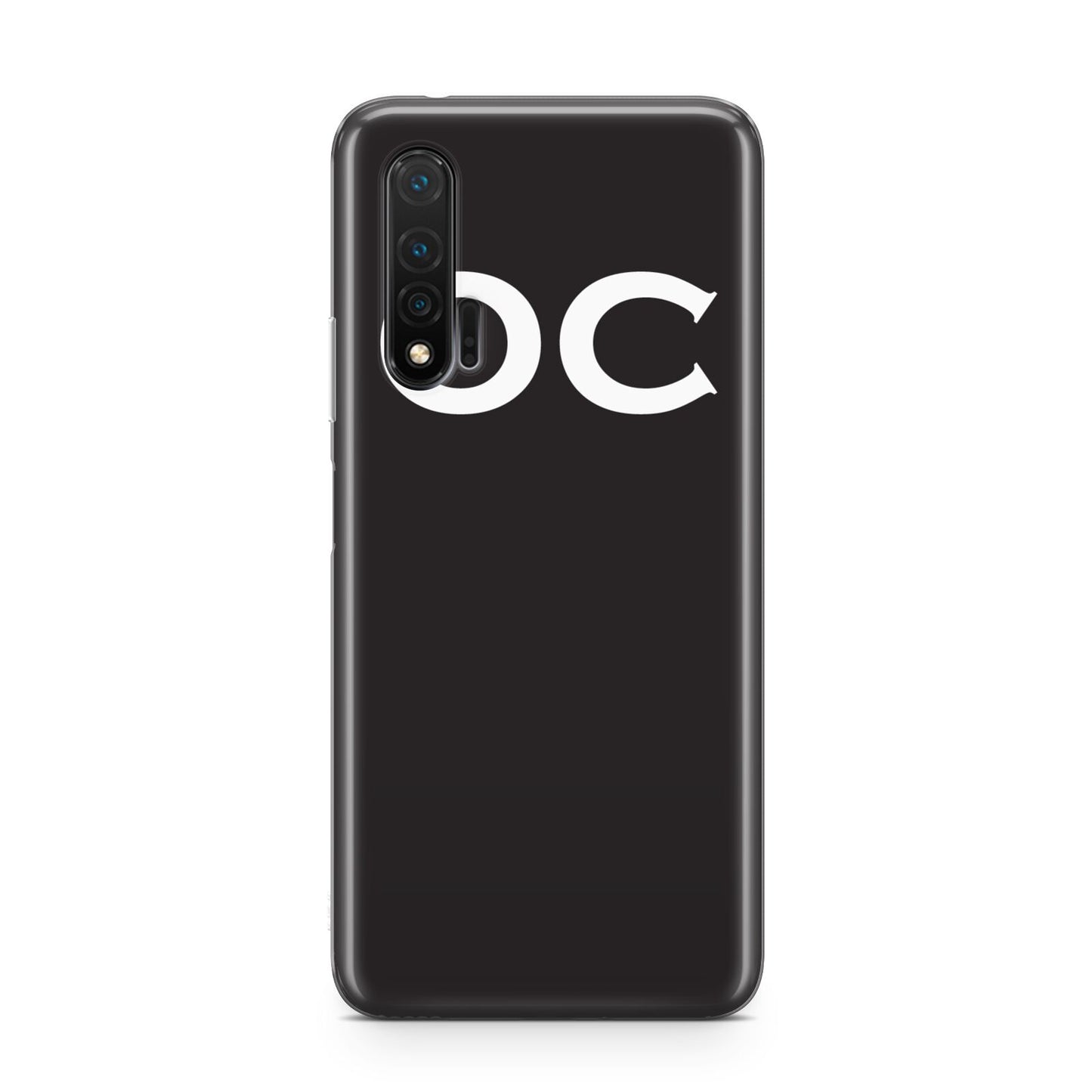 Personalised Black with Initials Huawei Nova 6 Phone Case