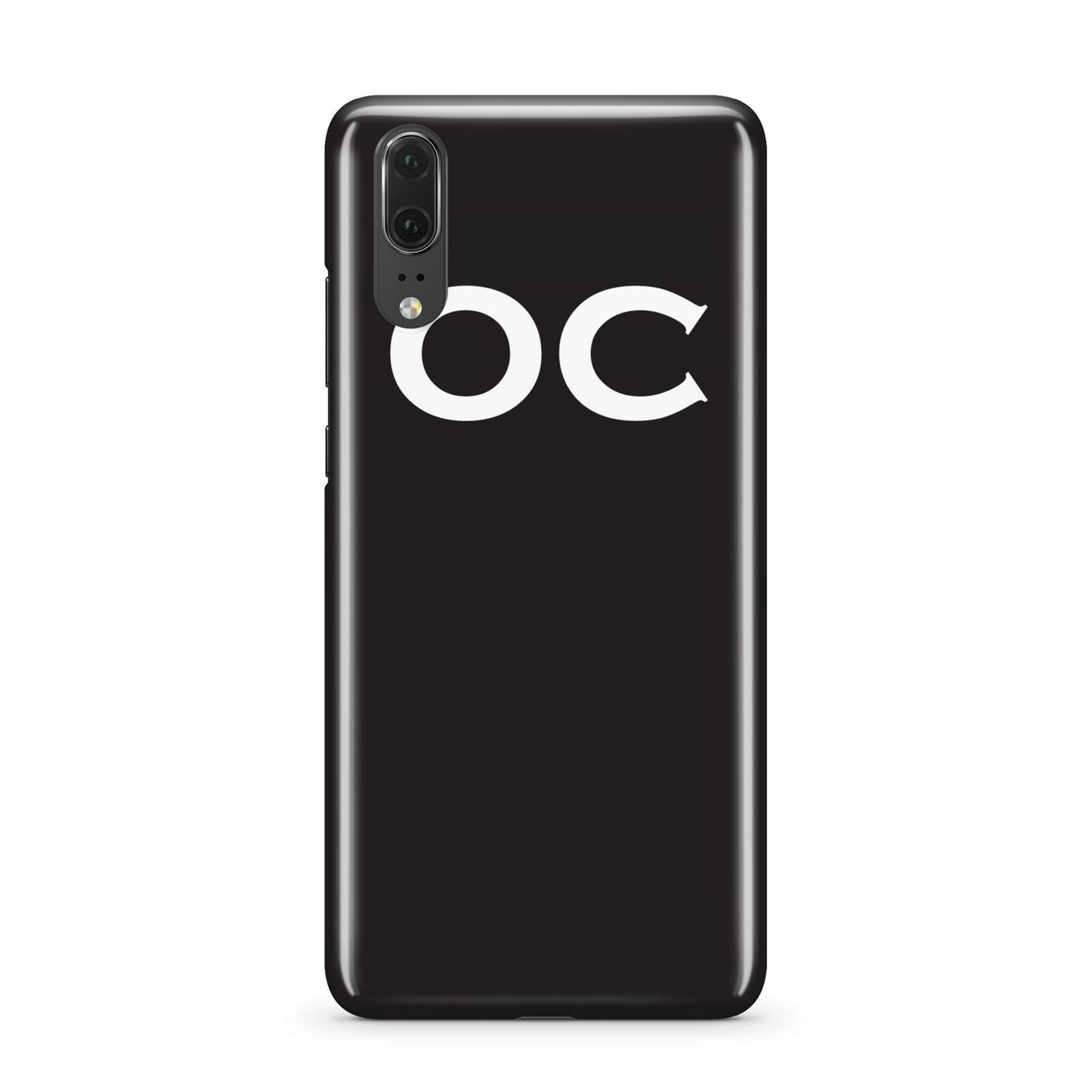Personalised Black with Initials Huawei P20 Phone Case