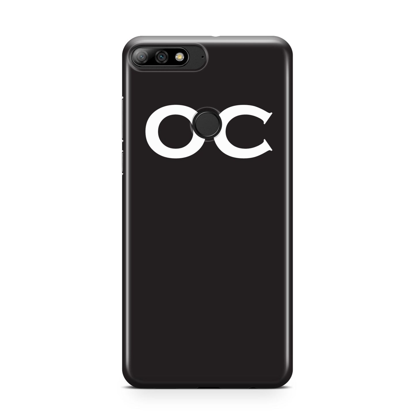 Personalised Black with Initials Huawei Y7 2018