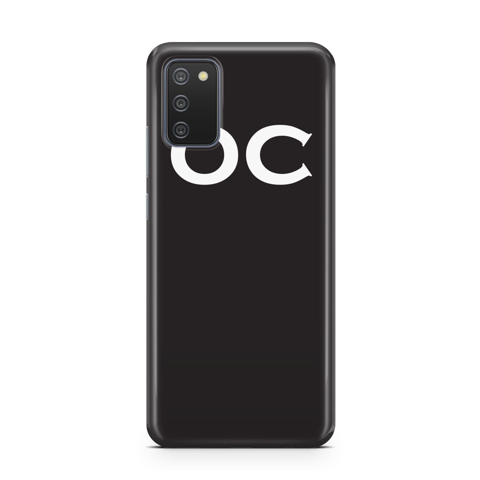 Personalised Black with Initials Samsung A02s Case