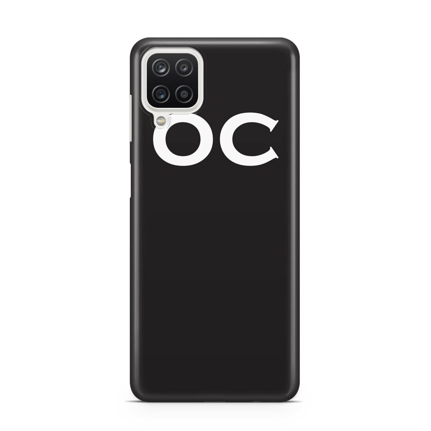 Personalised Black with Initials Samsung A12 Case