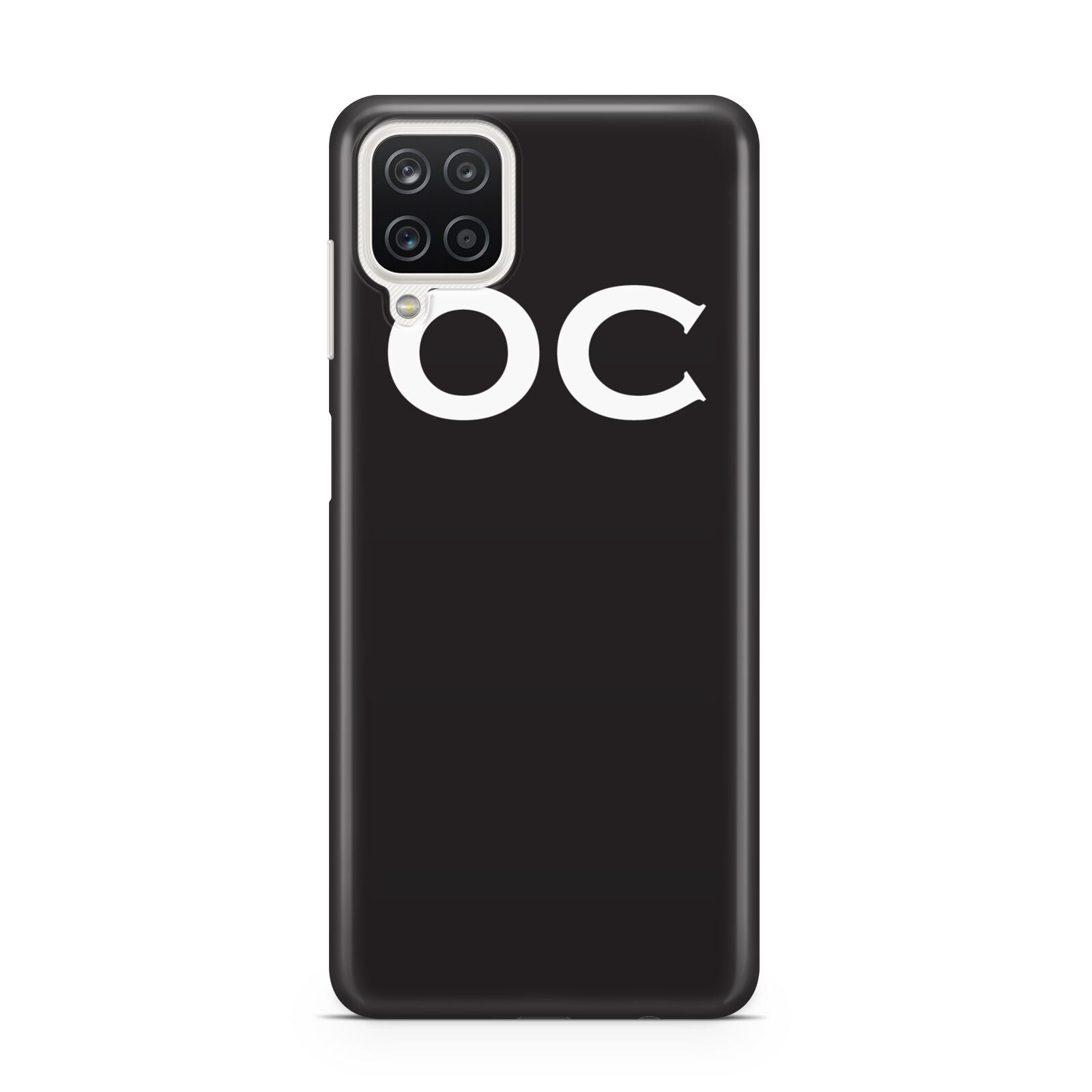 Personalised Black with Initials Samsung A12 Case