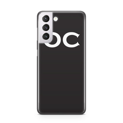 Personalised Black with Initials Samsung S21 Case