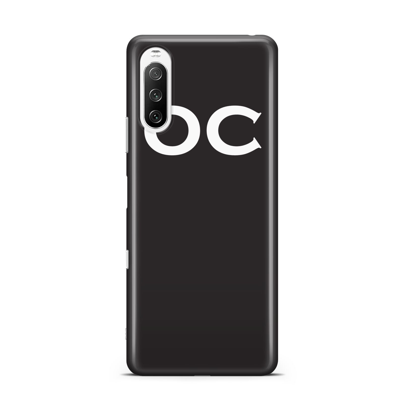 Personalised Black with Initials Sony Xperia 10 III Case