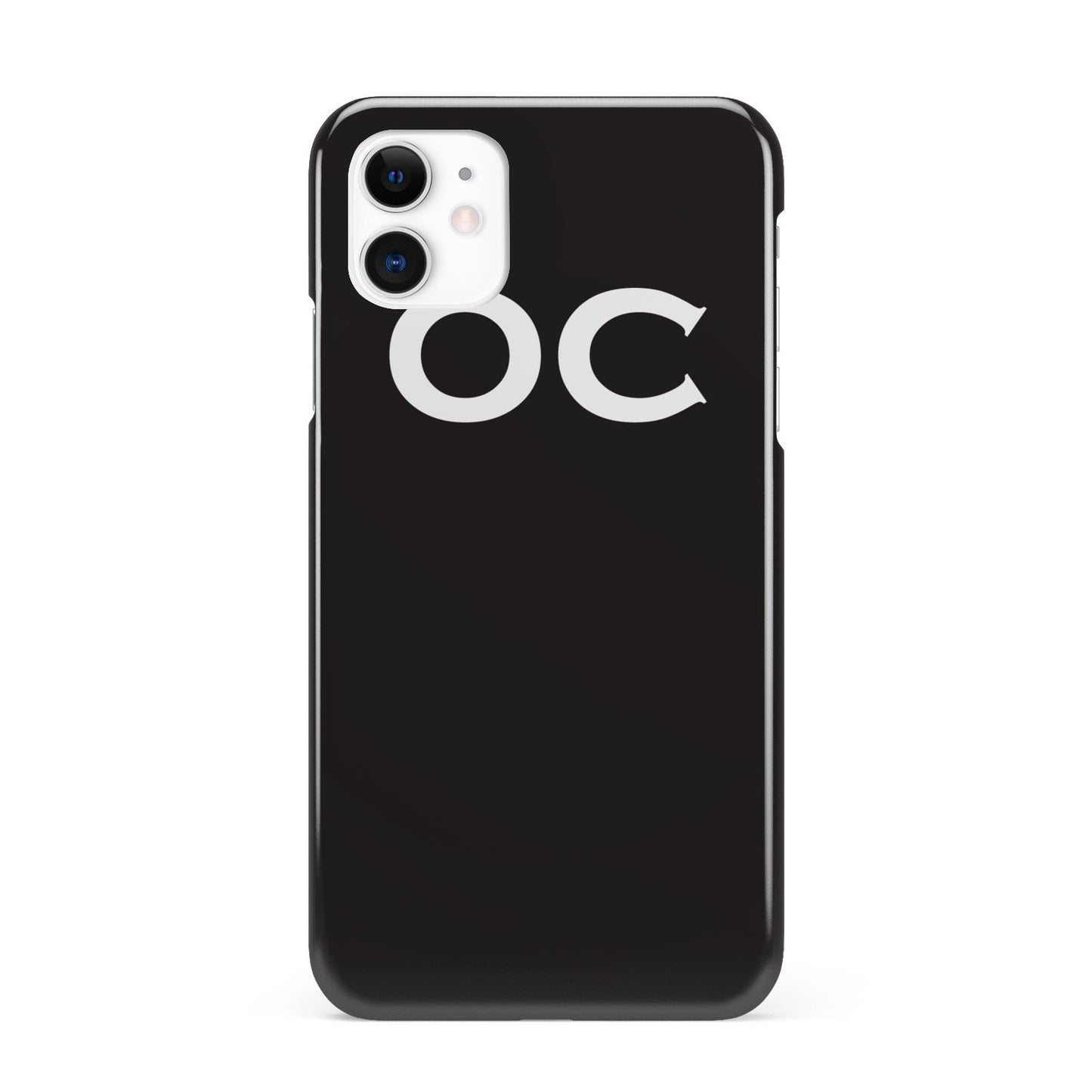 Personalised Black with Initials iPhone 11 3D Snap Case
